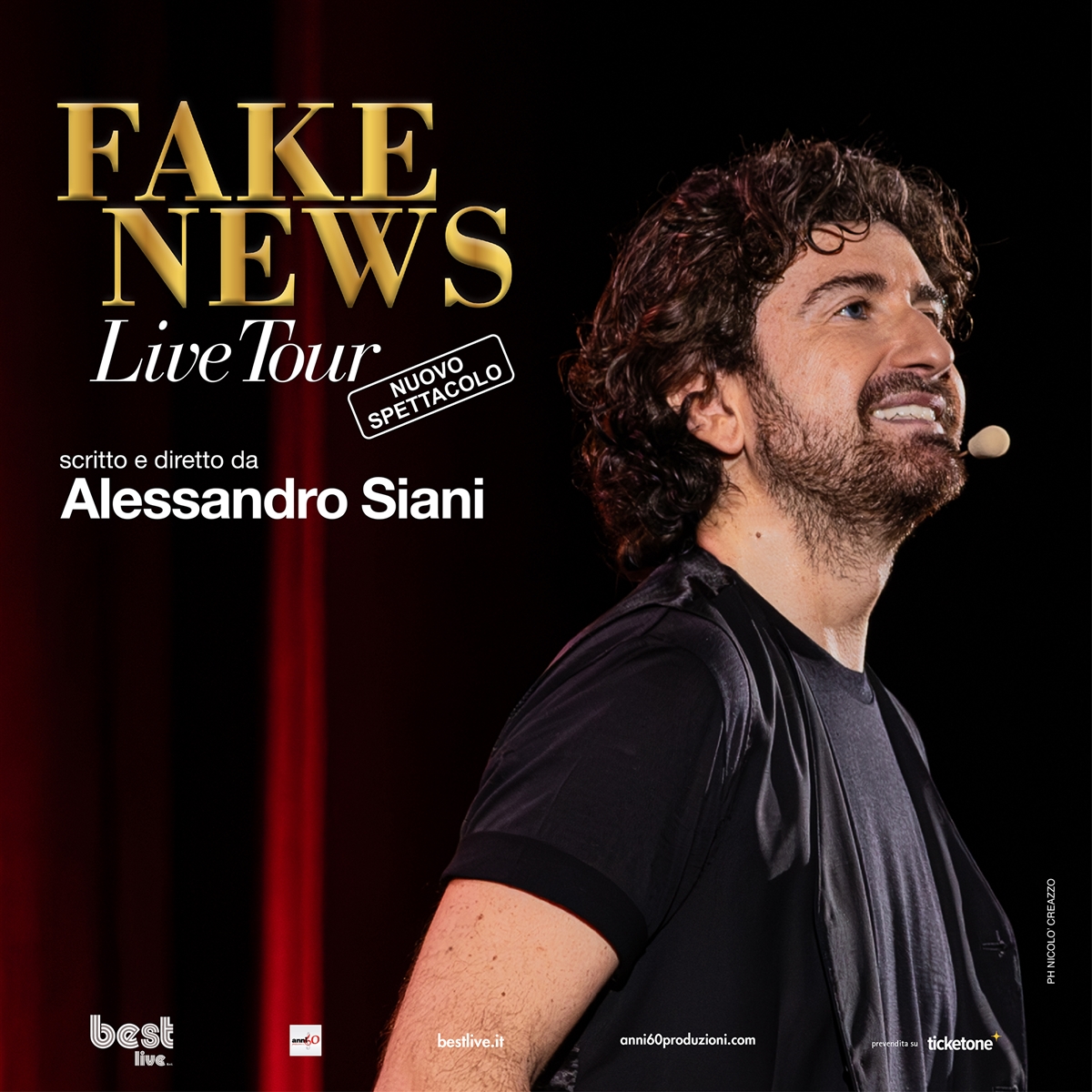 ALESSANDRO SIANI, "FAKE NEWS – LIVE TOUR" TRIPLICA ANCHE AD AVELLINO! NUOVA DATA PER IL DEBUTTO